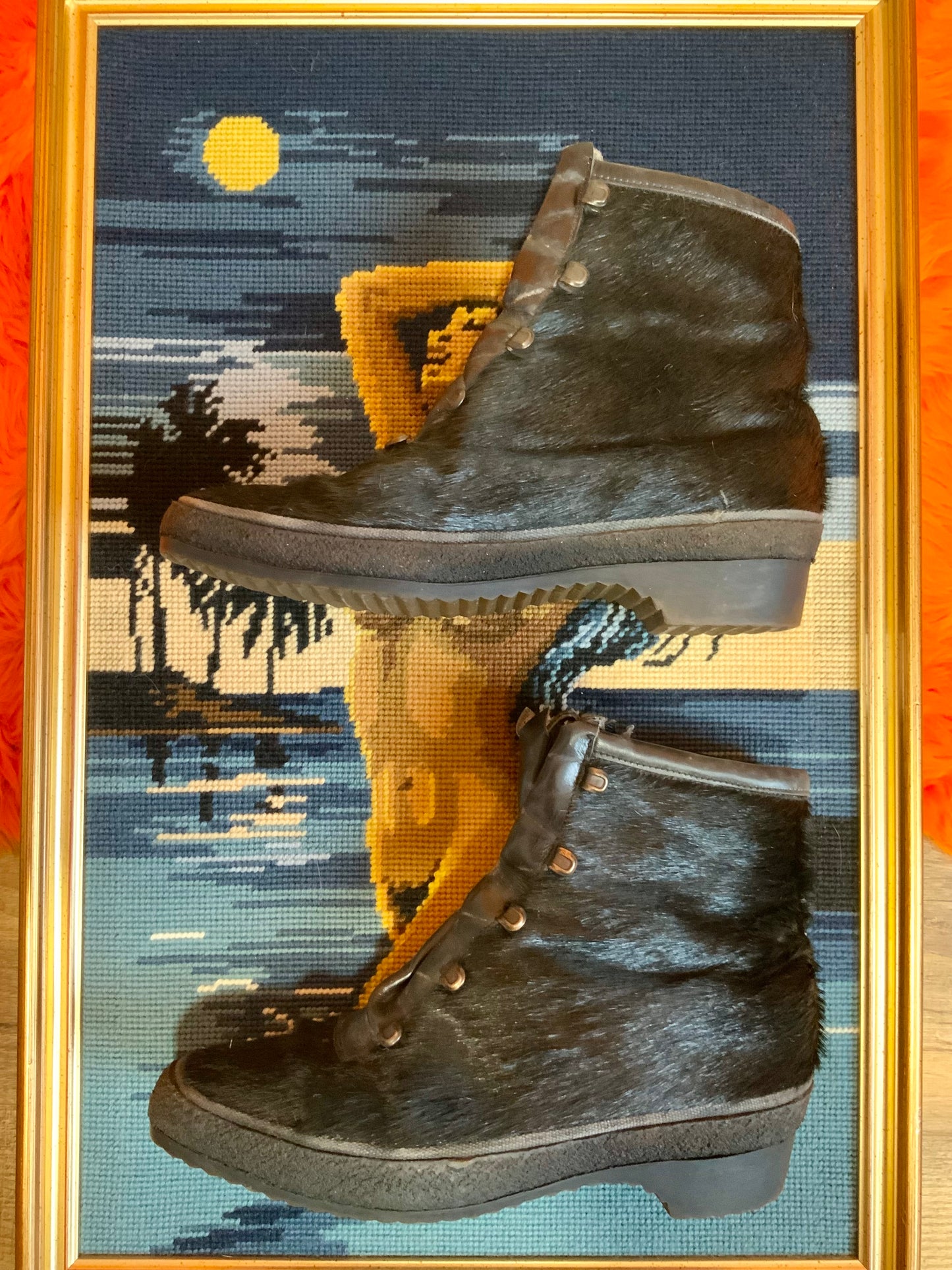 Bottines Fourrées Vintage Deadstock Fourrure 1970 Originales