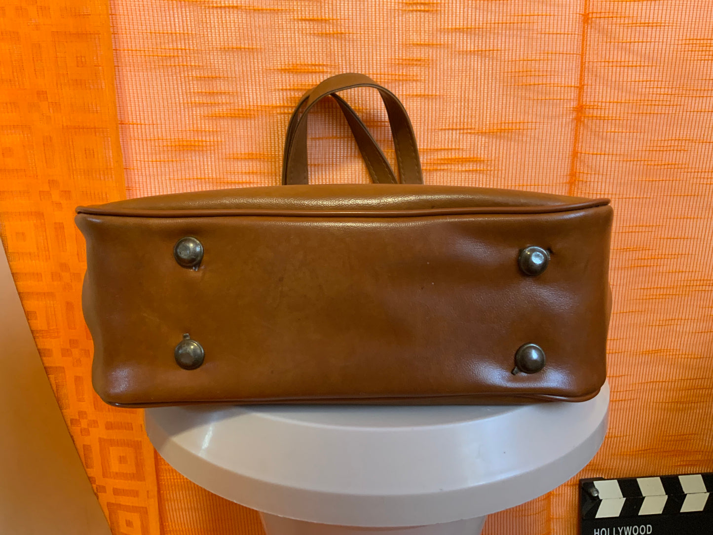 Très beau Sac à main Vintage 1970 Cuir Marron