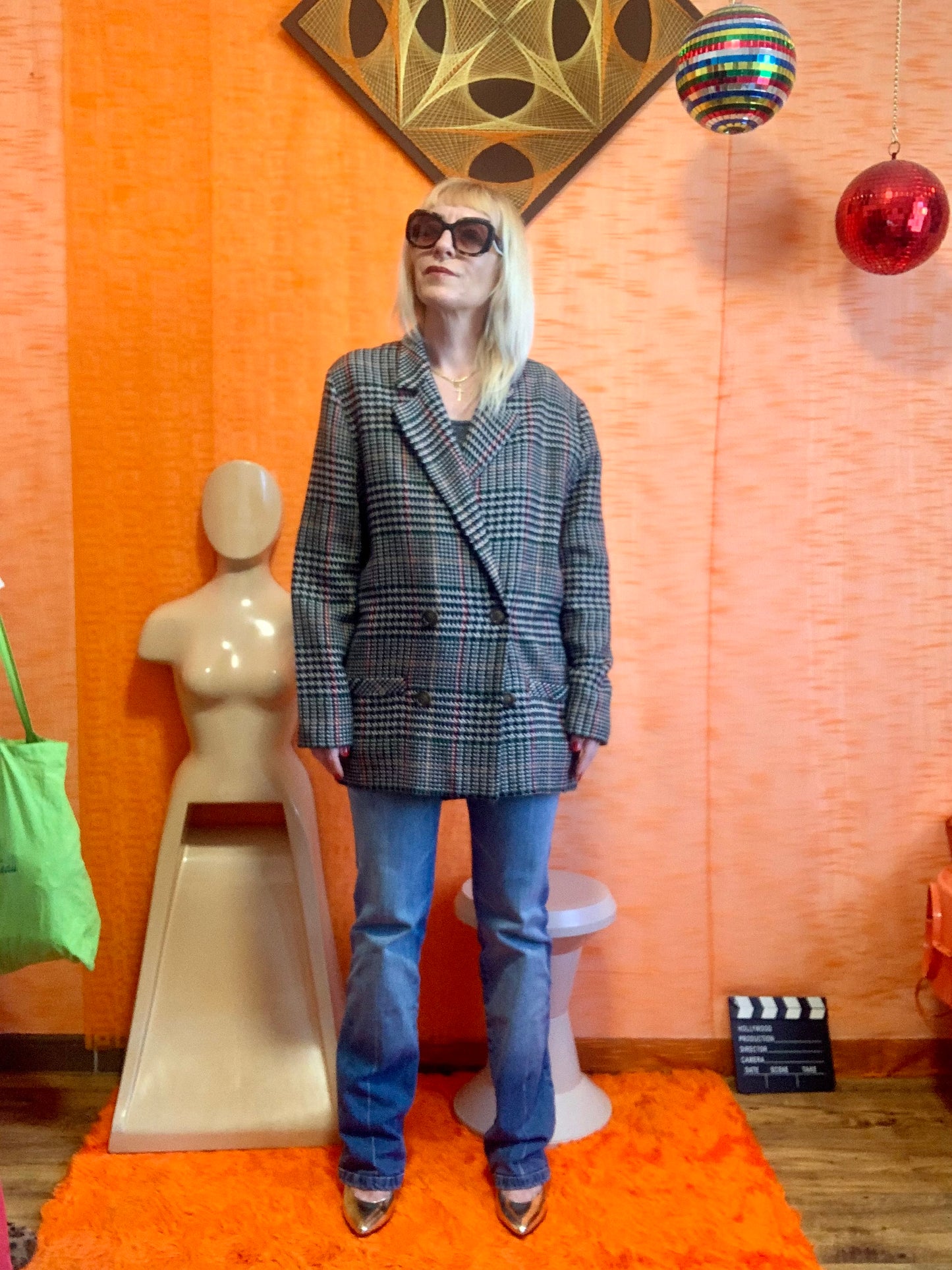 Veste droite croisée a carreaux C.Laure France Chic Vintage- T40