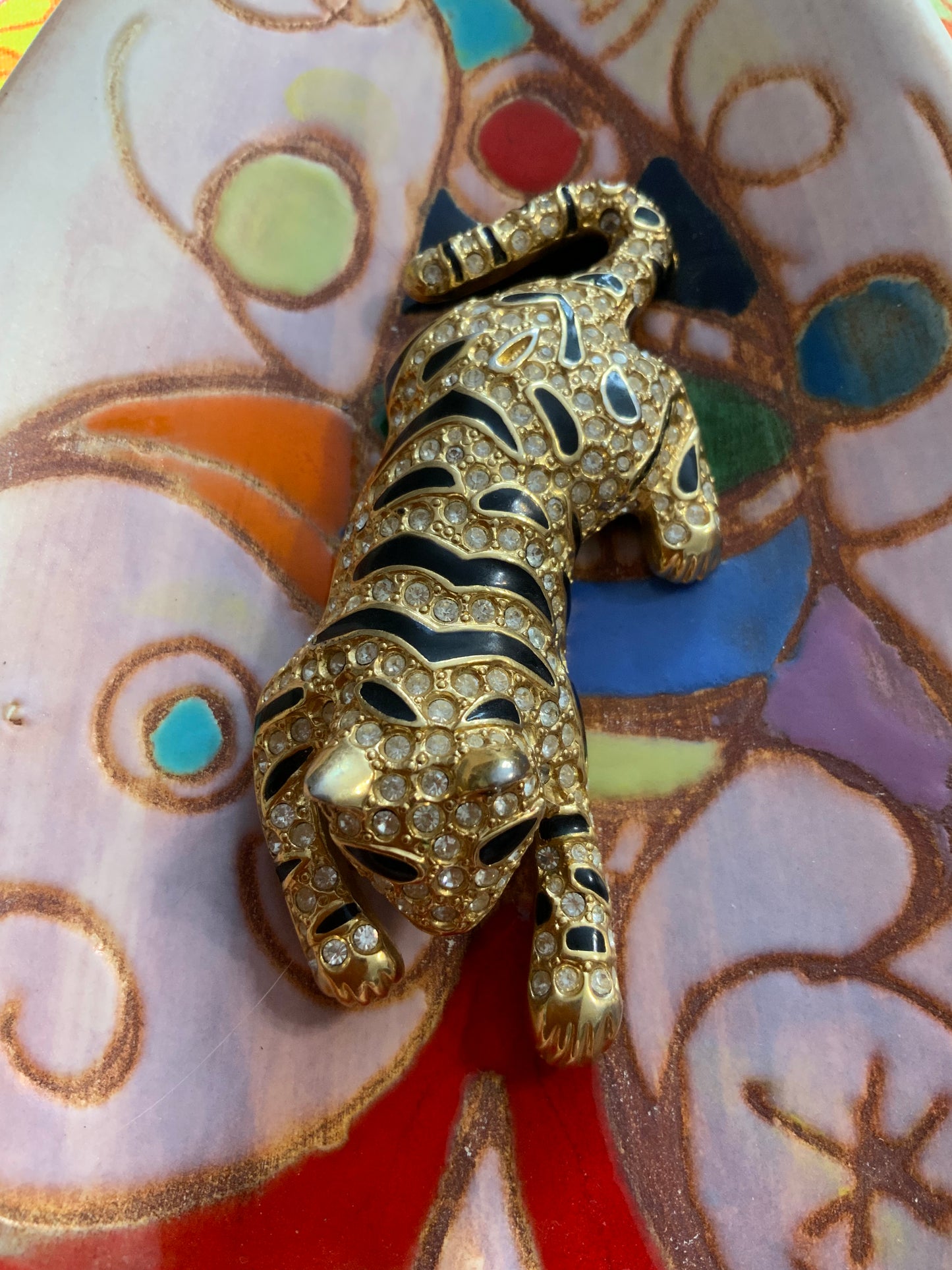 Tres Grande Broche leopard Ancienne Vintage