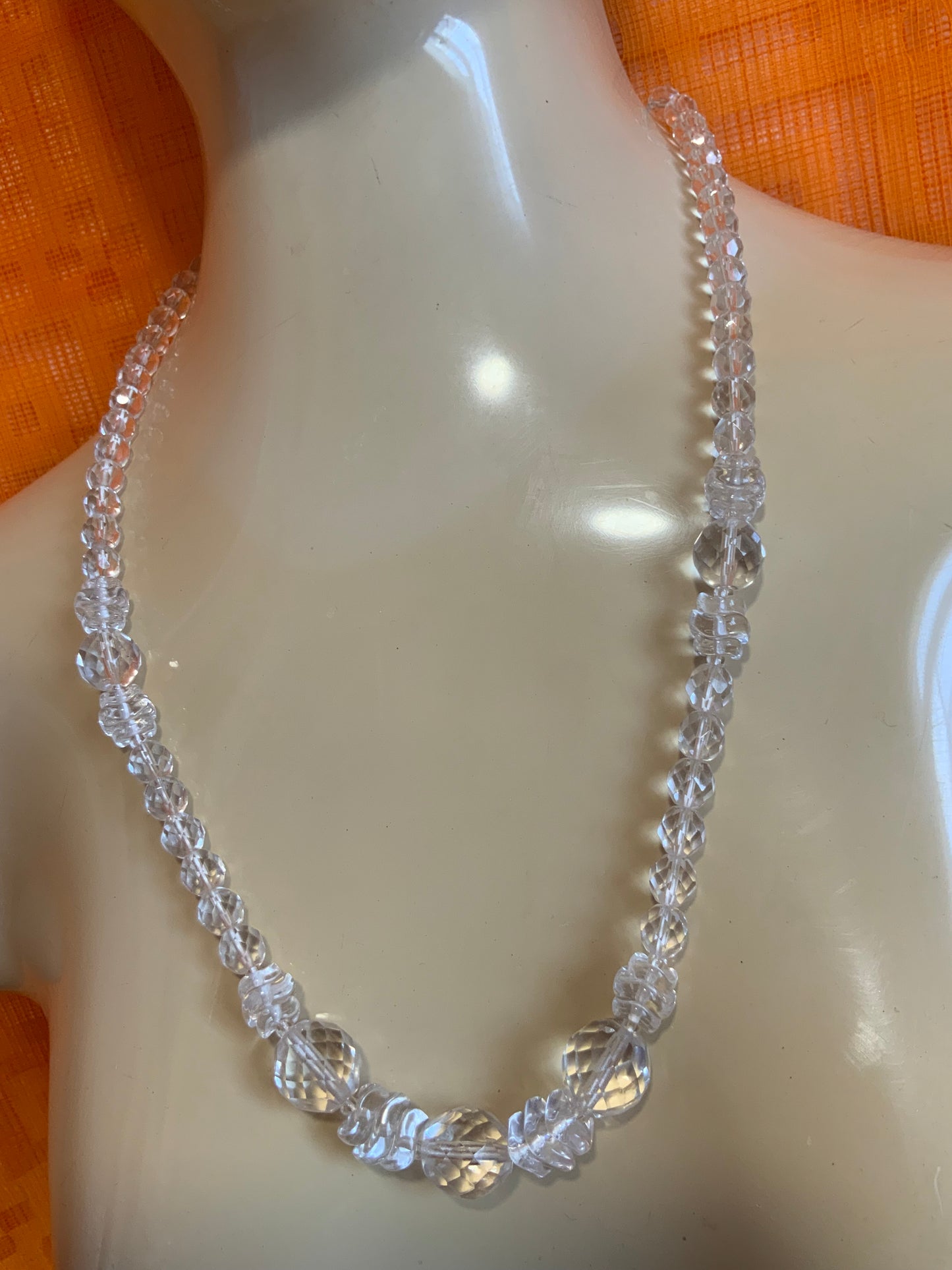 Long Collier Perles de verre Vintage 1980/90