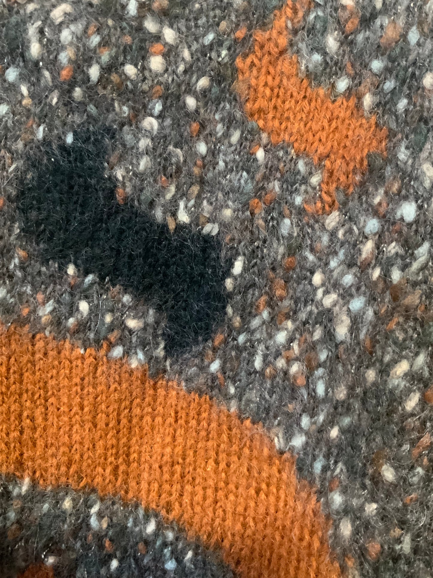 Superbe Pull tricoté en laine et mohair Vintage 1980