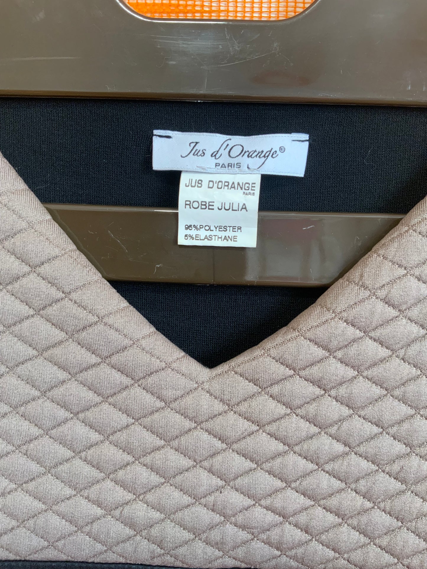 Robe Originale effet cuir Vintage 1990 Jus d’orange France - T36
