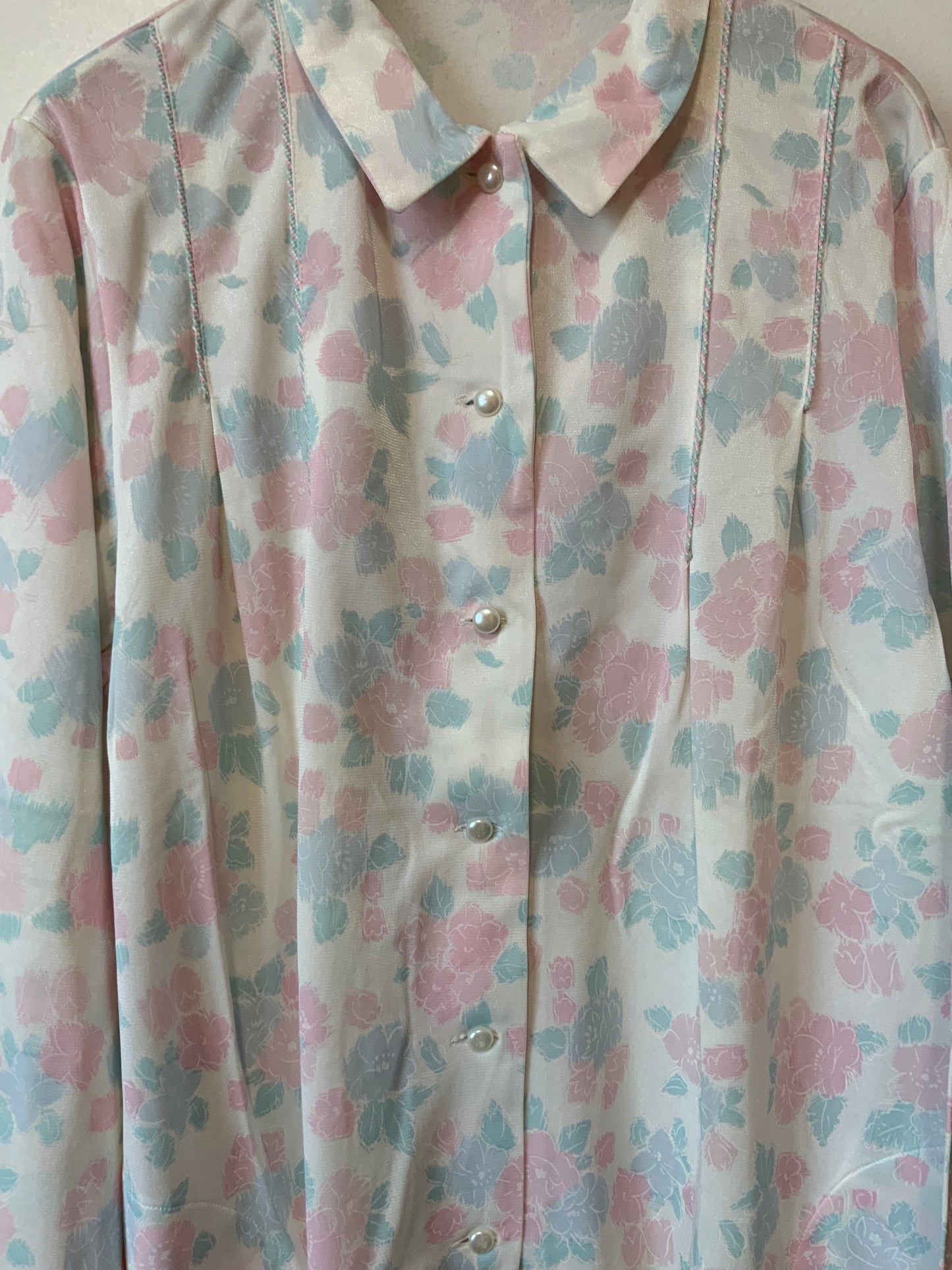Pyjama à fleurs Made in France Vintage 1980- T42