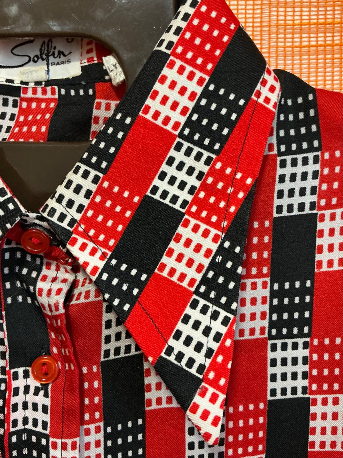 Chemise Superbe Vintage Seventies Col pelle à tartes -T44