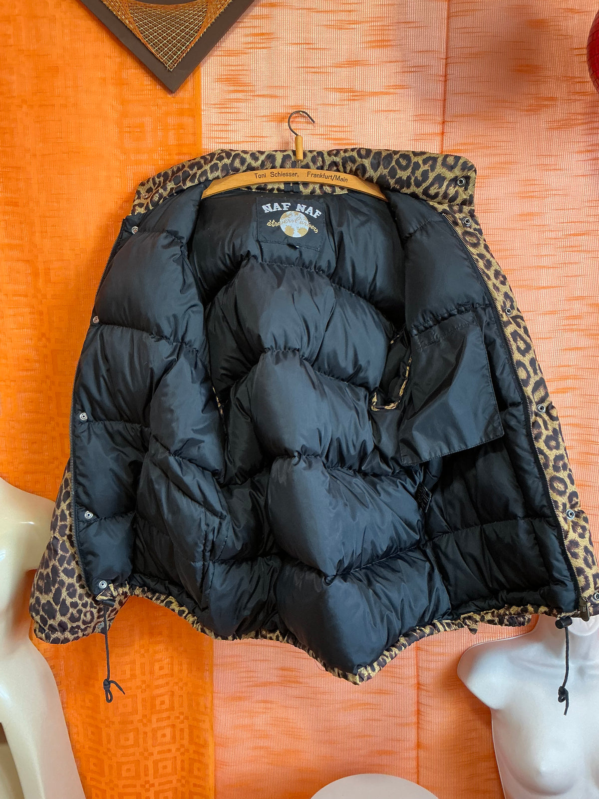 Manteau Doudoune Léopard Naf Naf Vintage 1990- TU