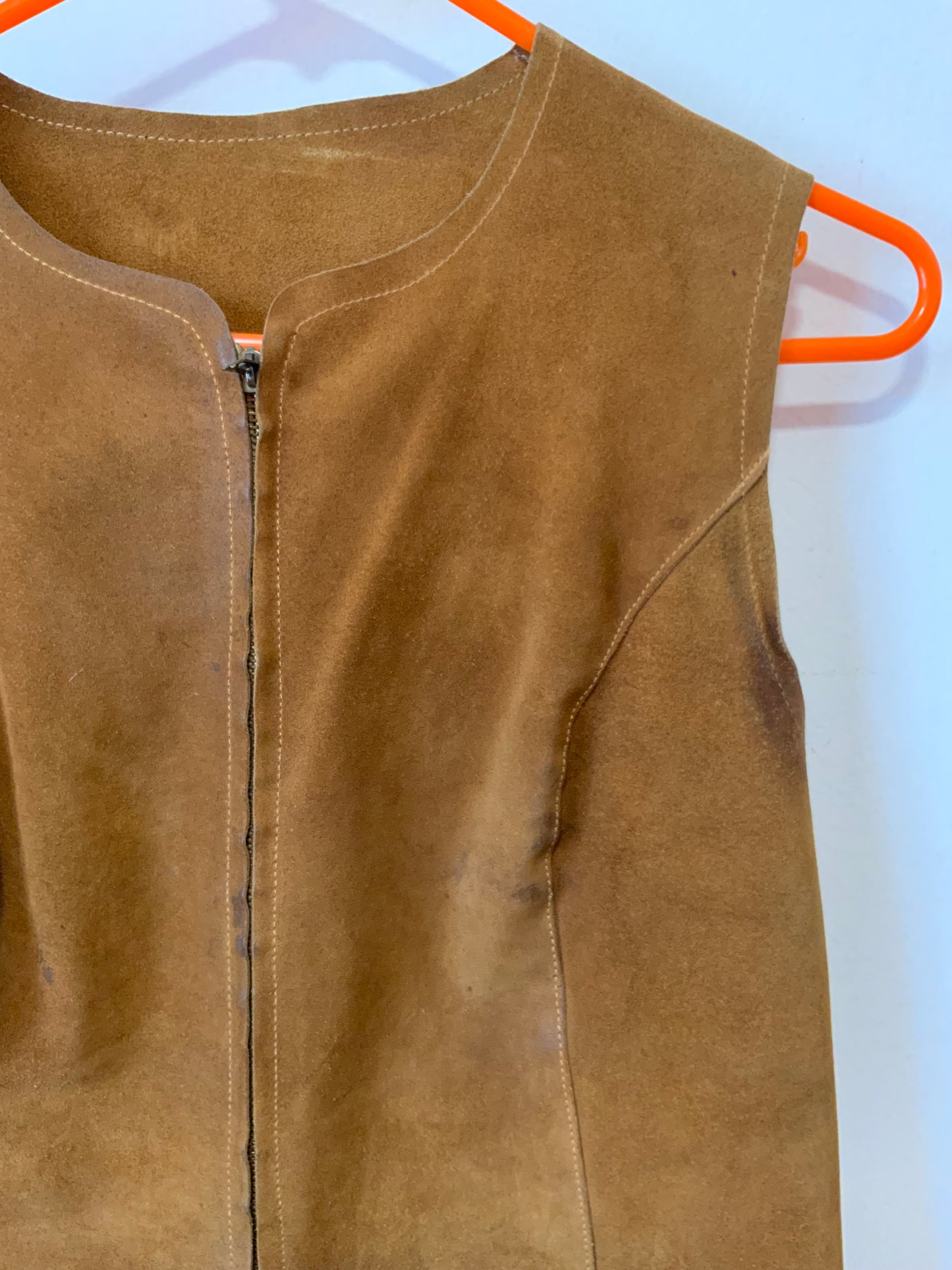 Veste Daim Hippie Authentique 1970 Creation Vintage- TU