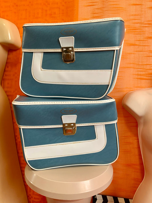 Paire de sacoches cuir Vintage 1960-