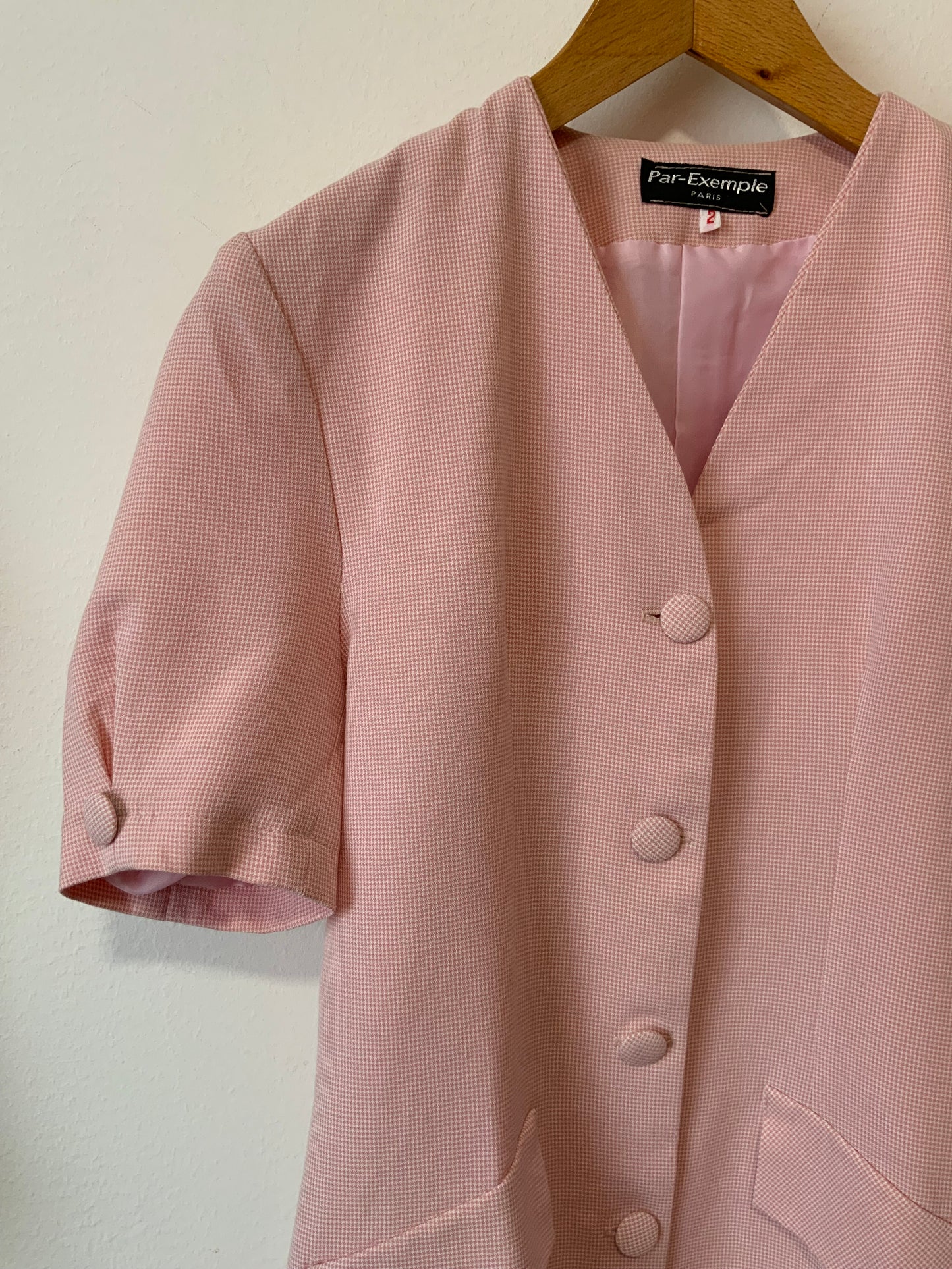 Ensemble Robe et Veste longue Vintage 1990 Carreaux pieds de poule Élégance - T40