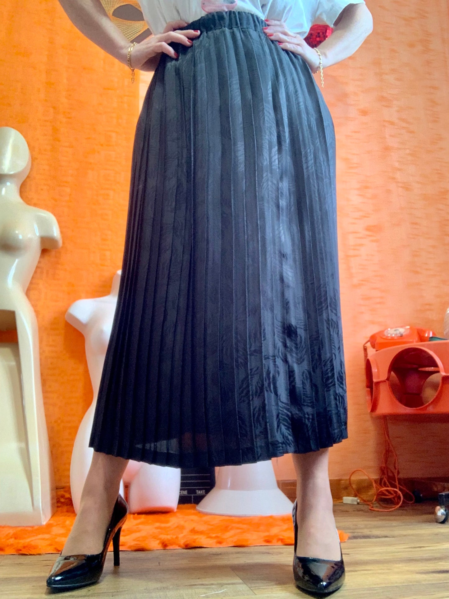 Jupe longue plissée Vintage 1980- T38/40