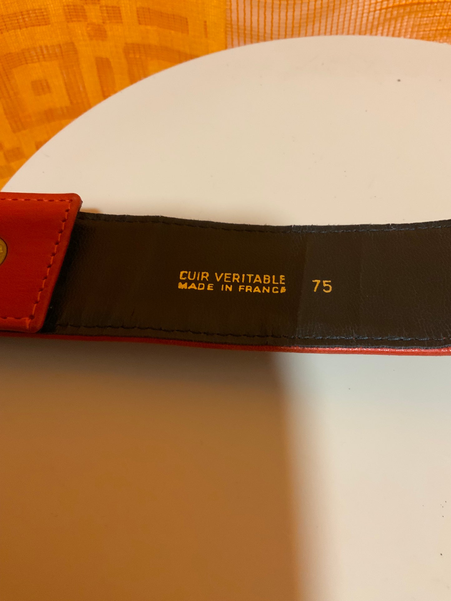 Ceinture cuir rouge Electre Vintage 1990- T75