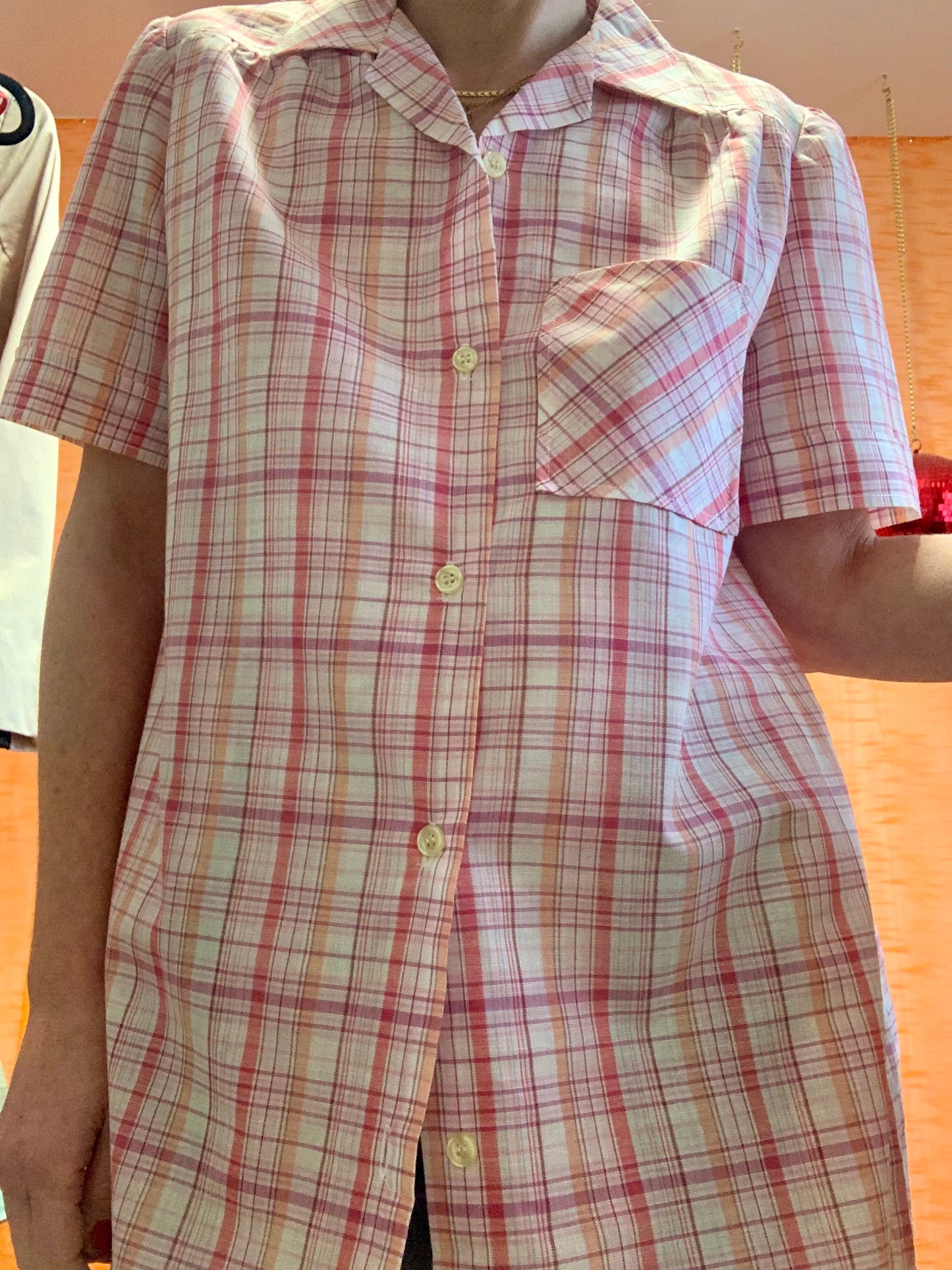 Chemise À carreaux France 1980 Vintage- T36