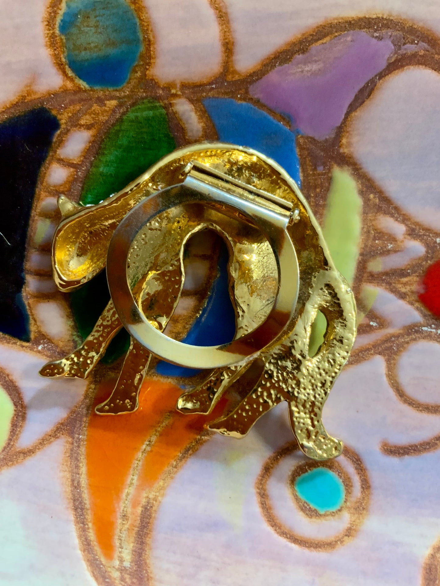 Pince à Foulards Léopard Vintage