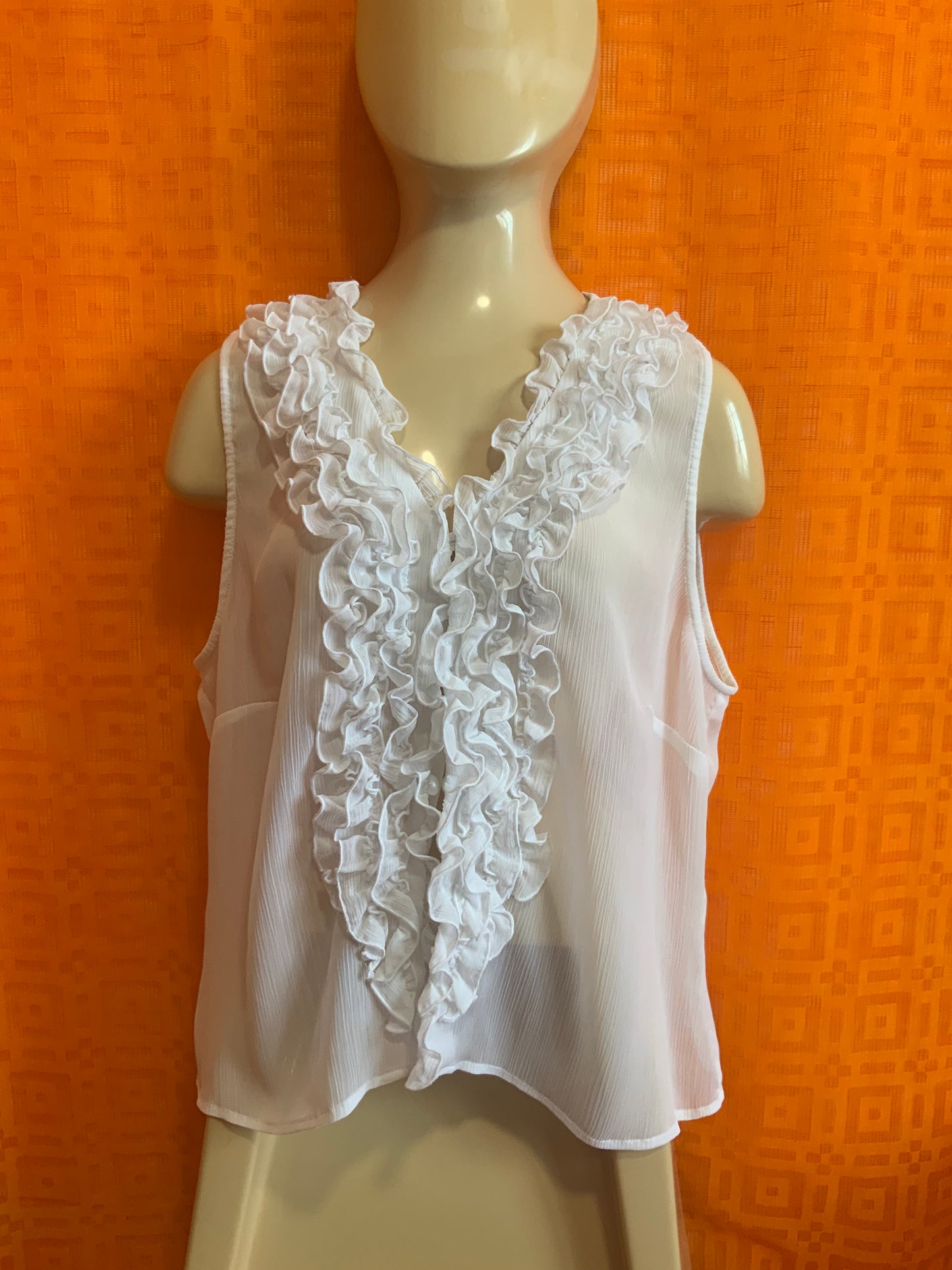 Chemisier Frous Frous voile blanc- Vintage 2000- T46