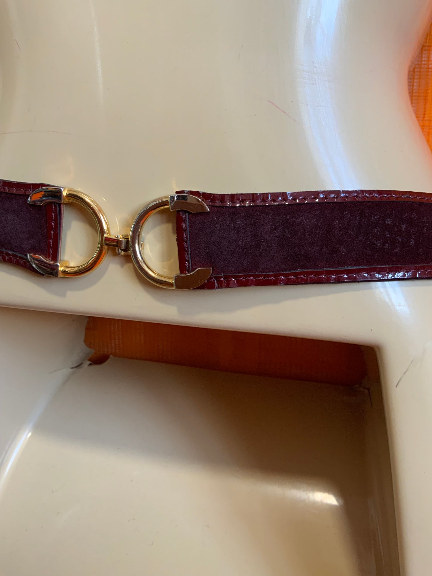 Ceinture daim bordeaux Vintage Chic