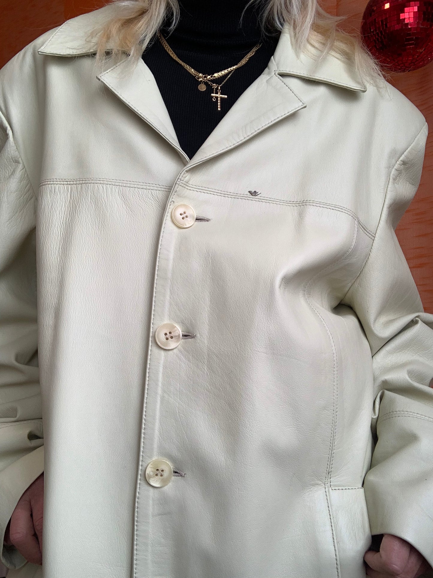 Veste Cuir originale Giorgio Armani Vintage - T50