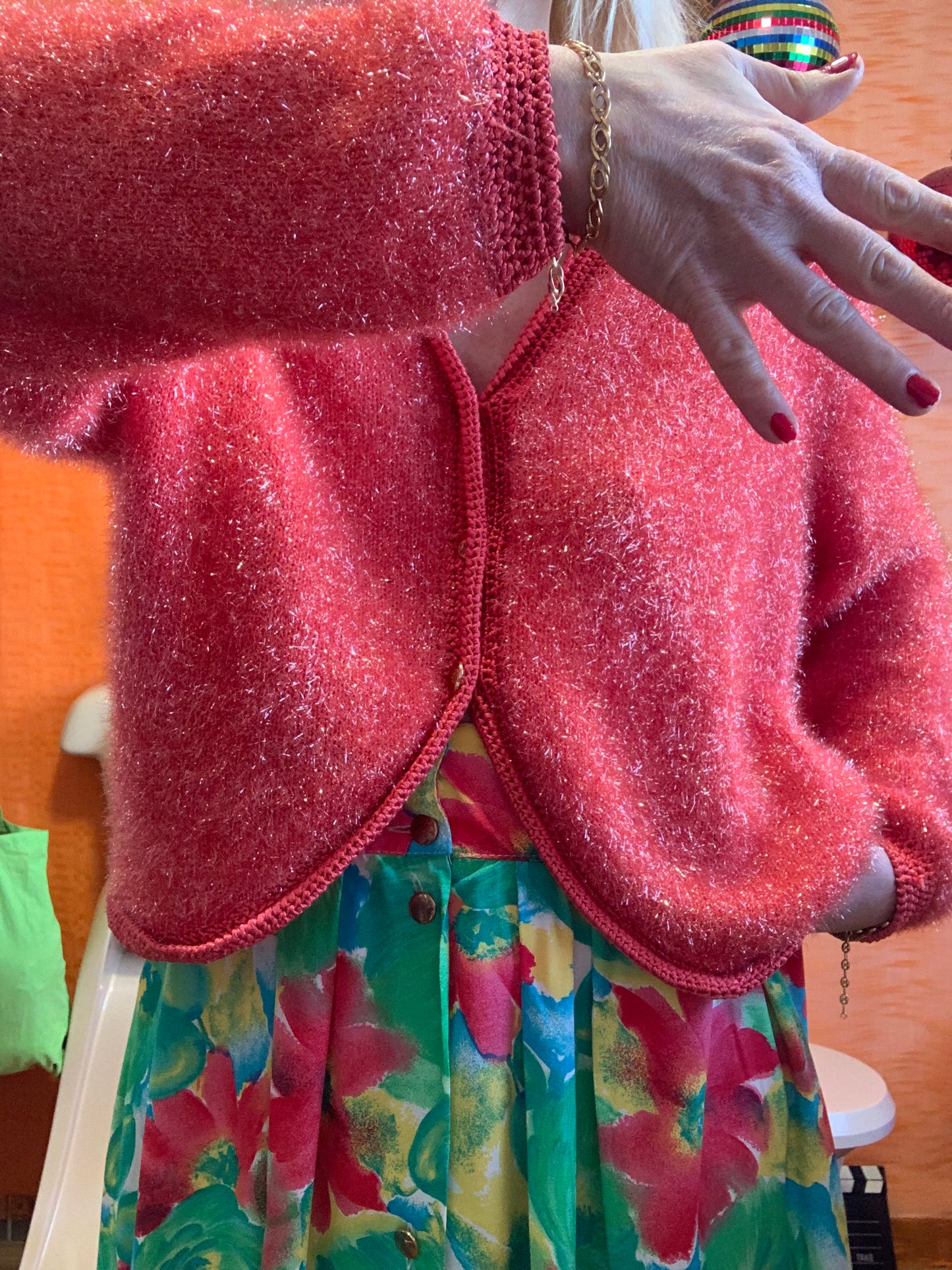 Gilet Anny Blatt Vintage avec épaulettes - T46