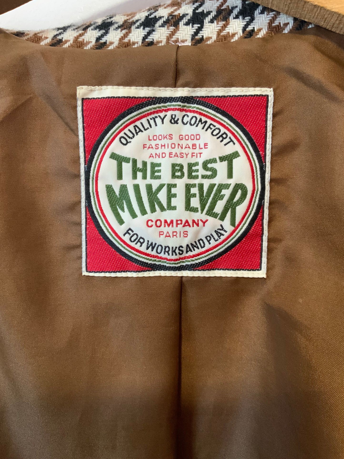 Veste Vintage Laine à carreaux pied de poules 1990 - T44