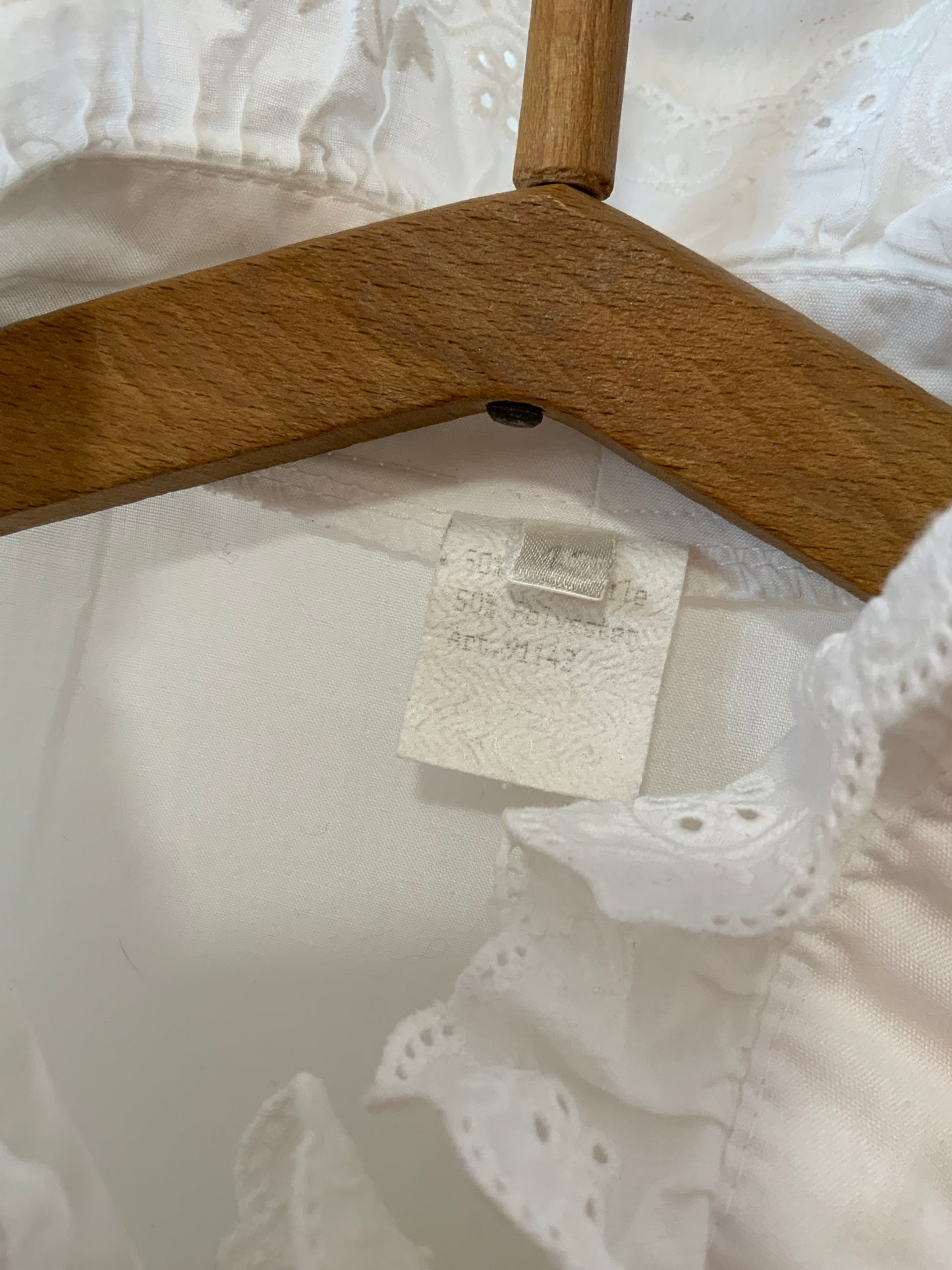 Chemisier Autrichien Broderies anglaises fleurs Vintage - T40
