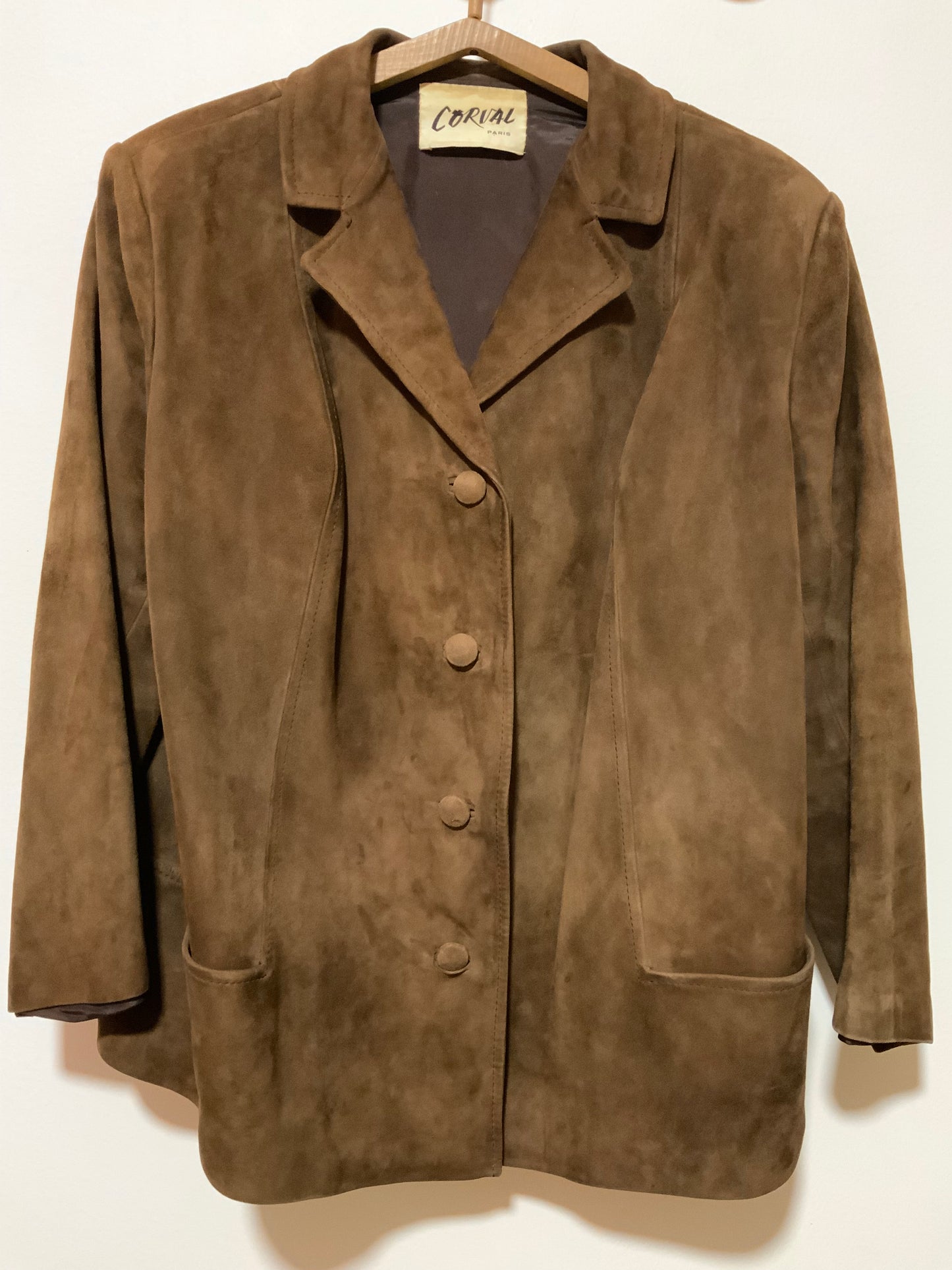 Veste Cuir Daim France Vintage 1970- T46 Mixte.