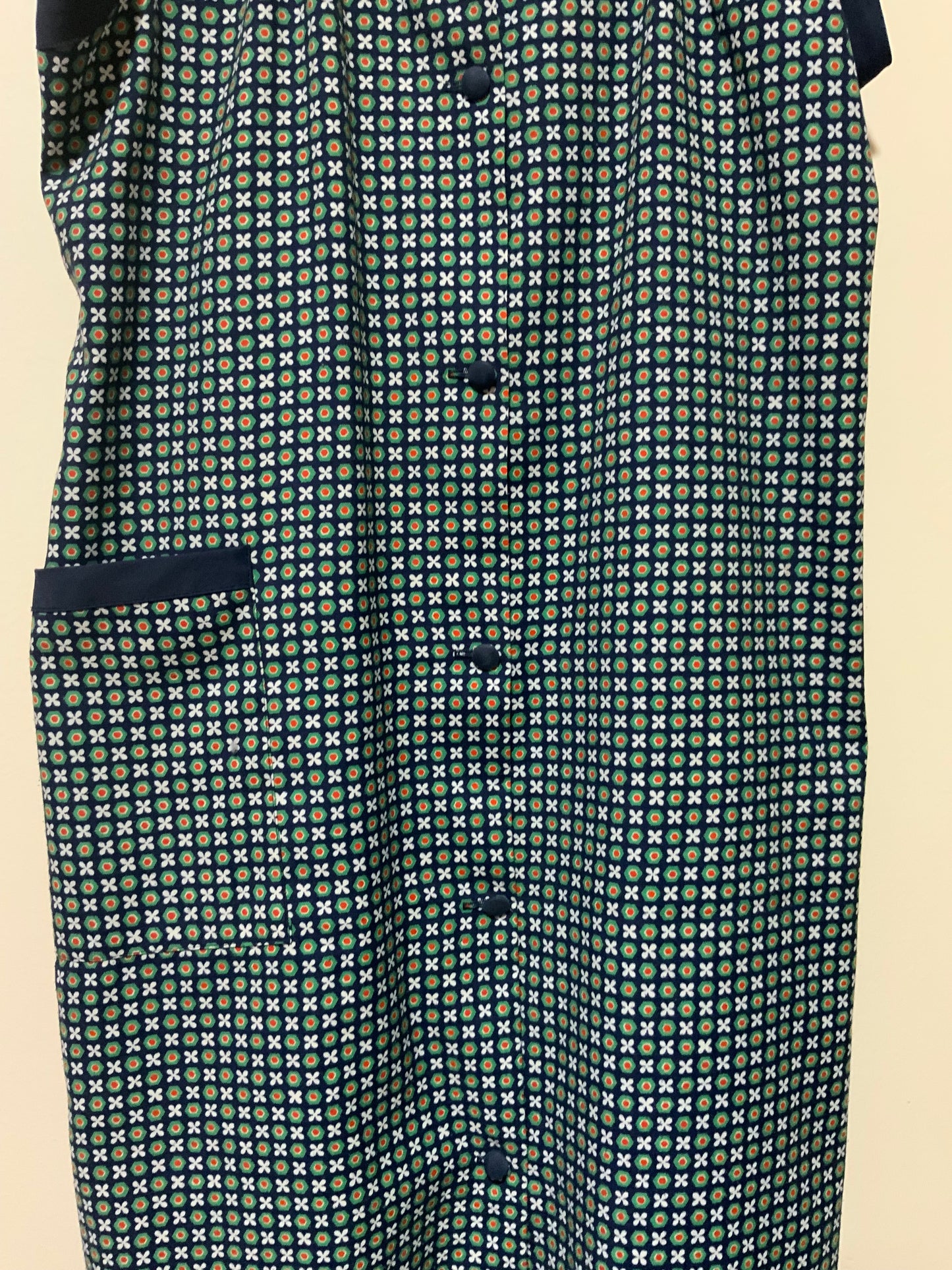 Blouse Robe boutonnée À fleurs Vintage 1970- T 50 maxi.