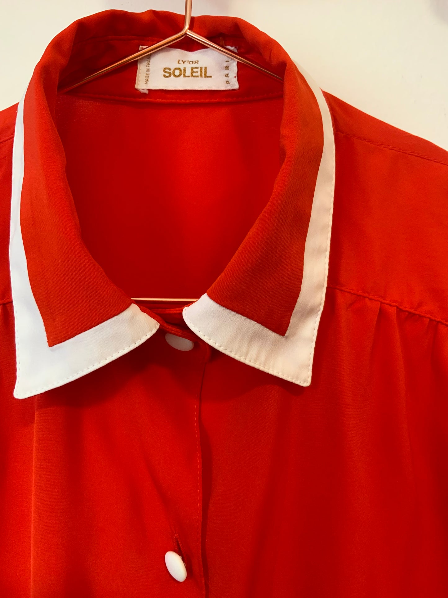 Superbe Chemisier Rouge Vintage 1980- T40
