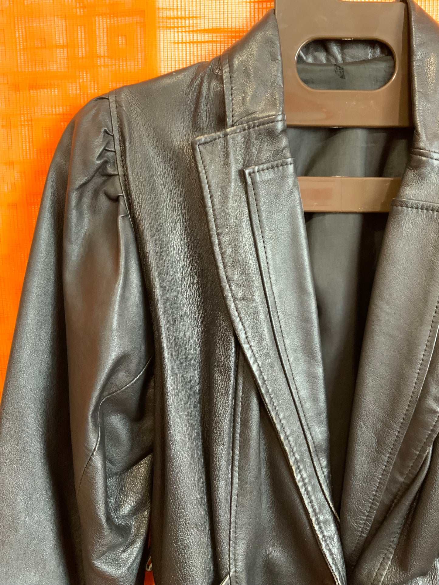 Veste cuir Vintage 1980 Élégance - T42