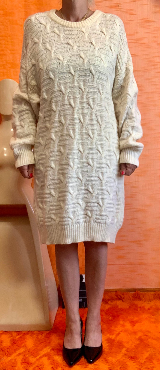 Robe Benetton Torsades pure laine vierge Vintage Italy 1980/90- T52 maxi.