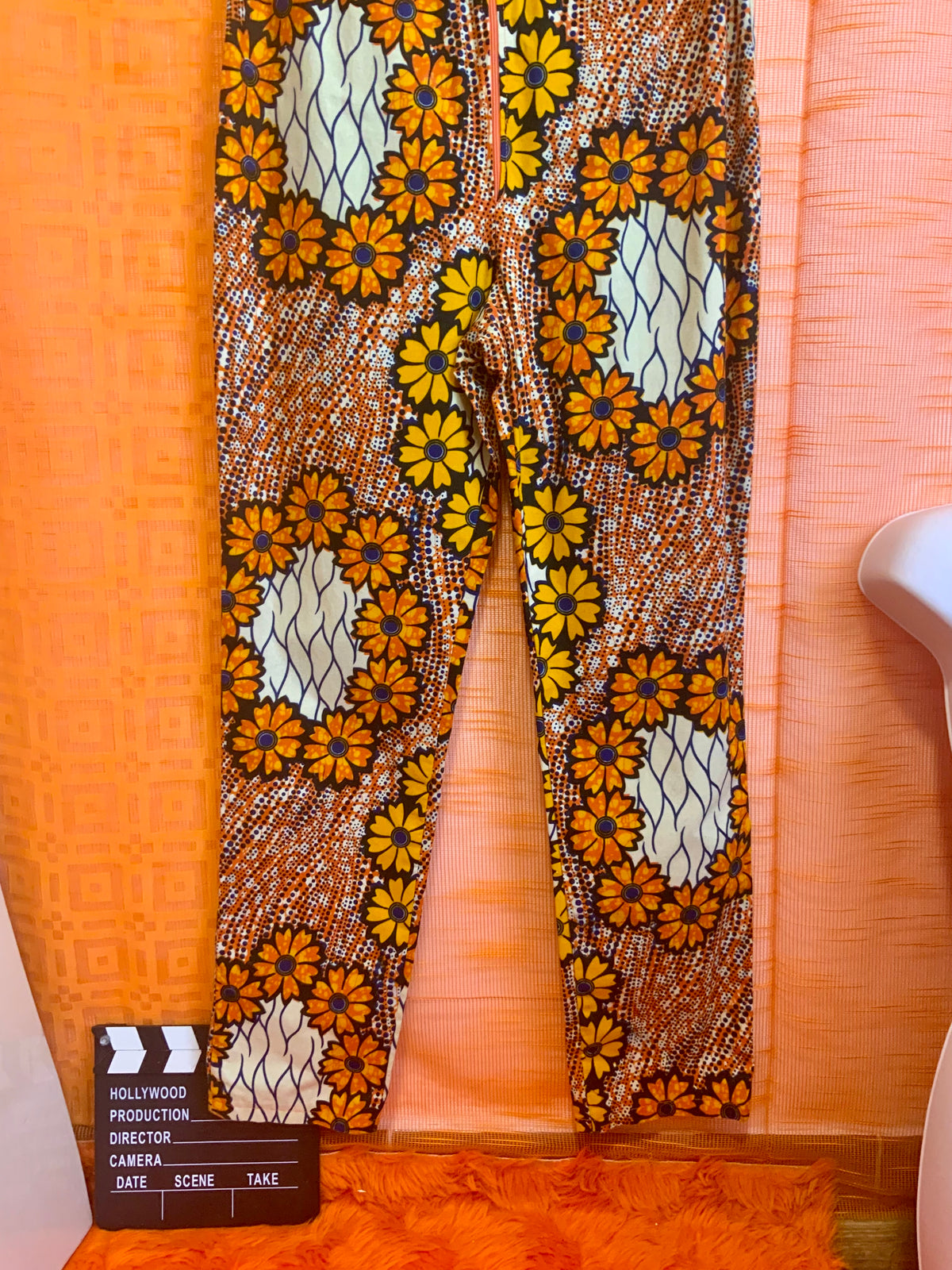 Combinaison Wax Fleurs Oranges Creation Vintage 2000’- T36/38