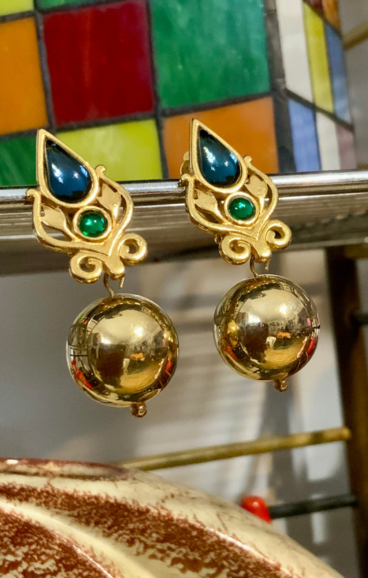 Superbes boucles d’oreilles Boules pendantes Vintage Chic