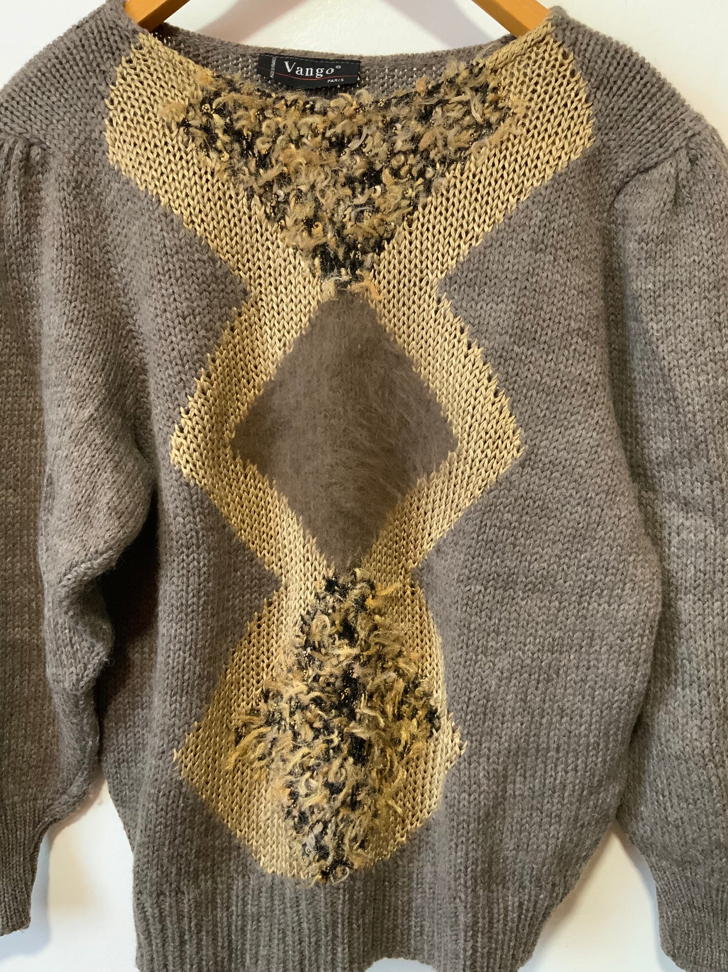 Pull Tricoté Mohair Laine Vintage 1990 - T50 maxi.