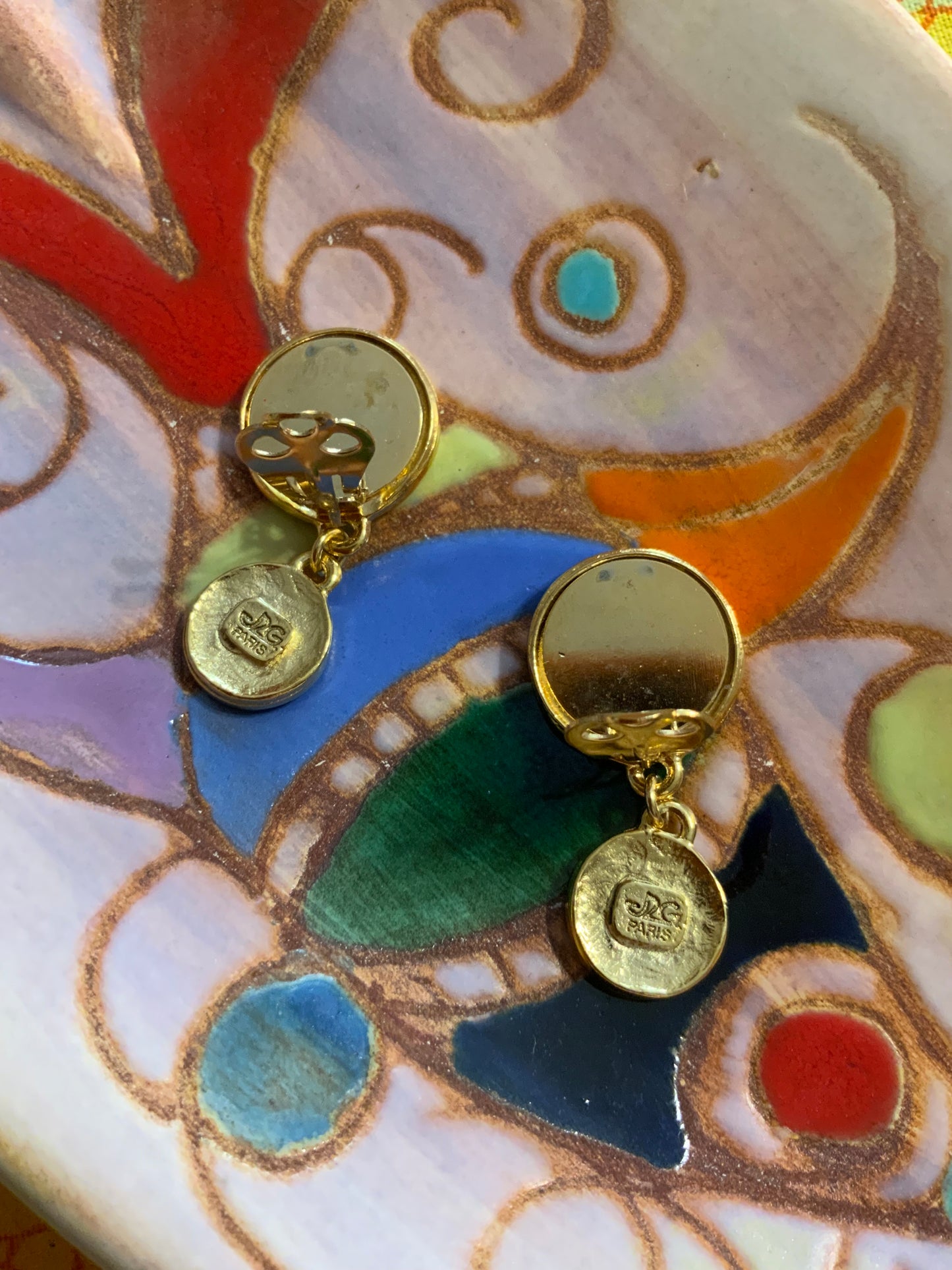 Superbes boucles d’oreilles pendantes Jacky de G France Vintage