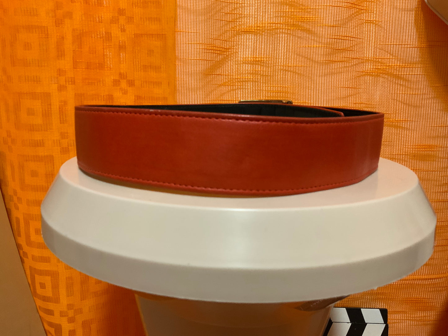 Ceinture cuir rouge Electre Vintage 1990- T75