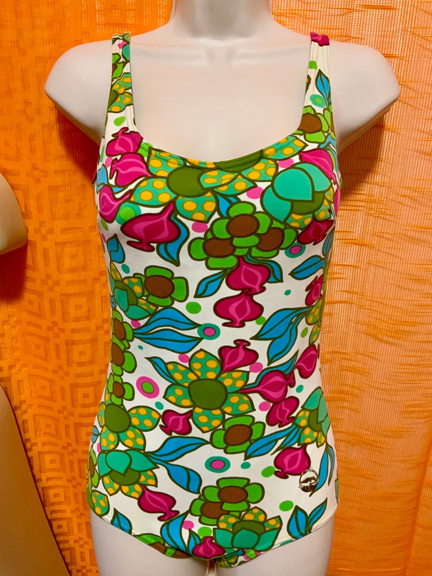Maillot de bain à fleurs Psyché Vintage 1970/80- T38/40