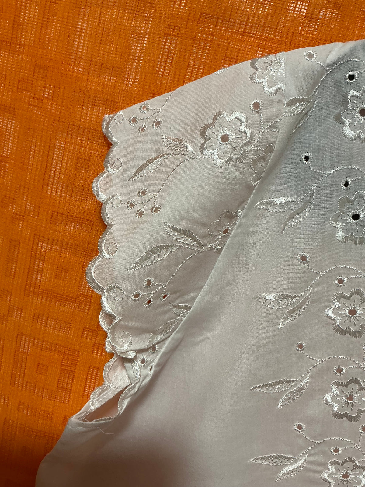 Blouse Broderies anglaises Fleurs Vintage France 1980- T54