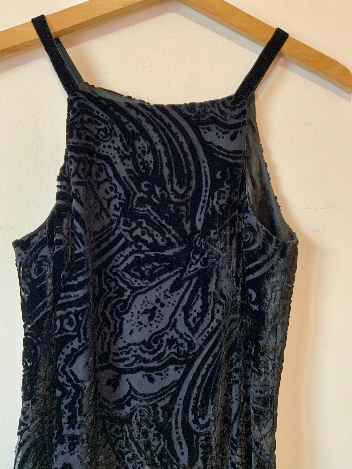 Robe Longue Soie Velours Vintage 1990 Elegance T36- France