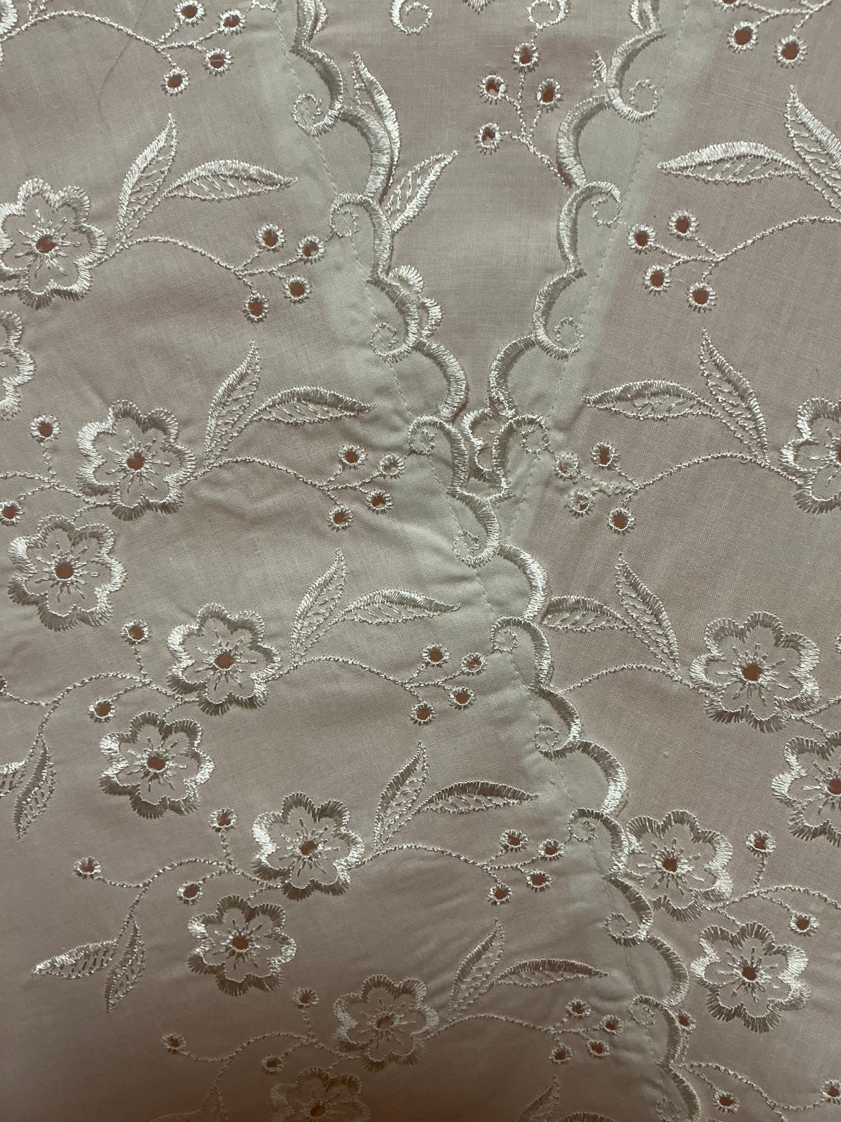 Blouse Broderies anglaises Fleurs Vintage France 1980- T54