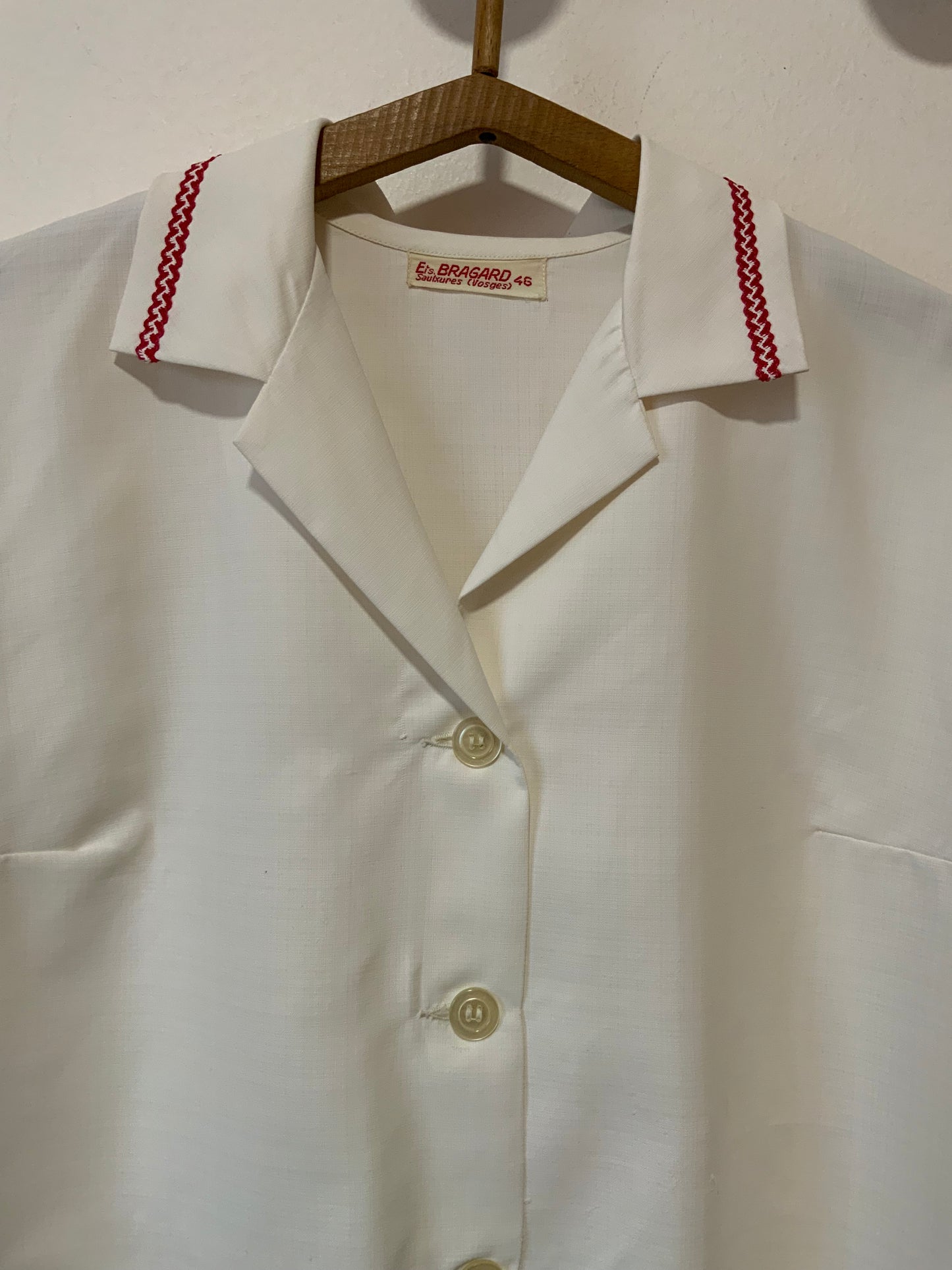 Robe blouse Nylon avec liserés Vintage 1970- T40-