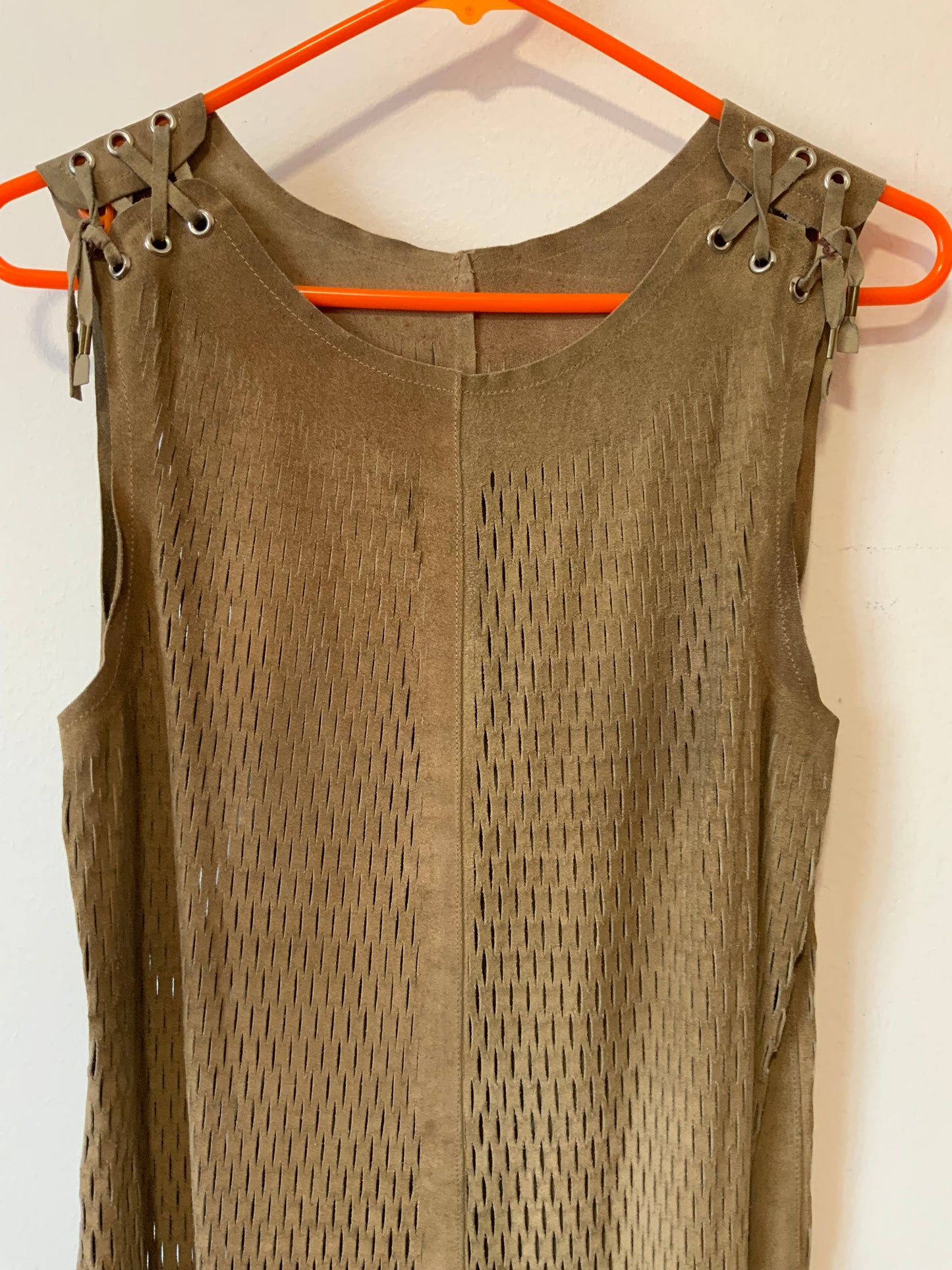 Robe daim Hippie Creation Authentique vintage1970- TU