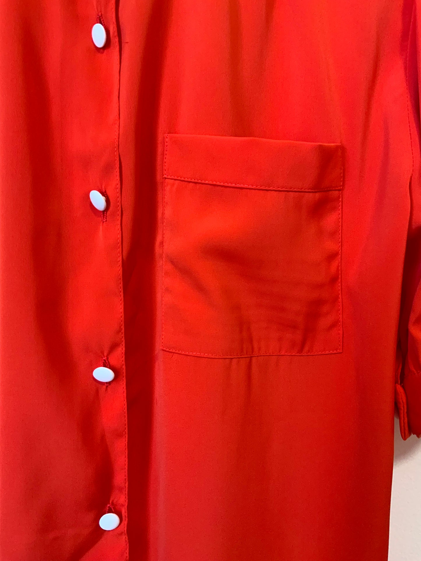 Superbe Chemisier Rouge Vintage 1980- T40