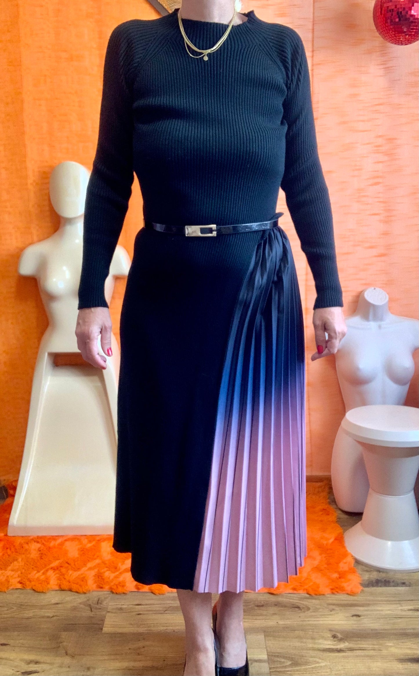 Robe longue plissée neuve Vintage 2000’- TS