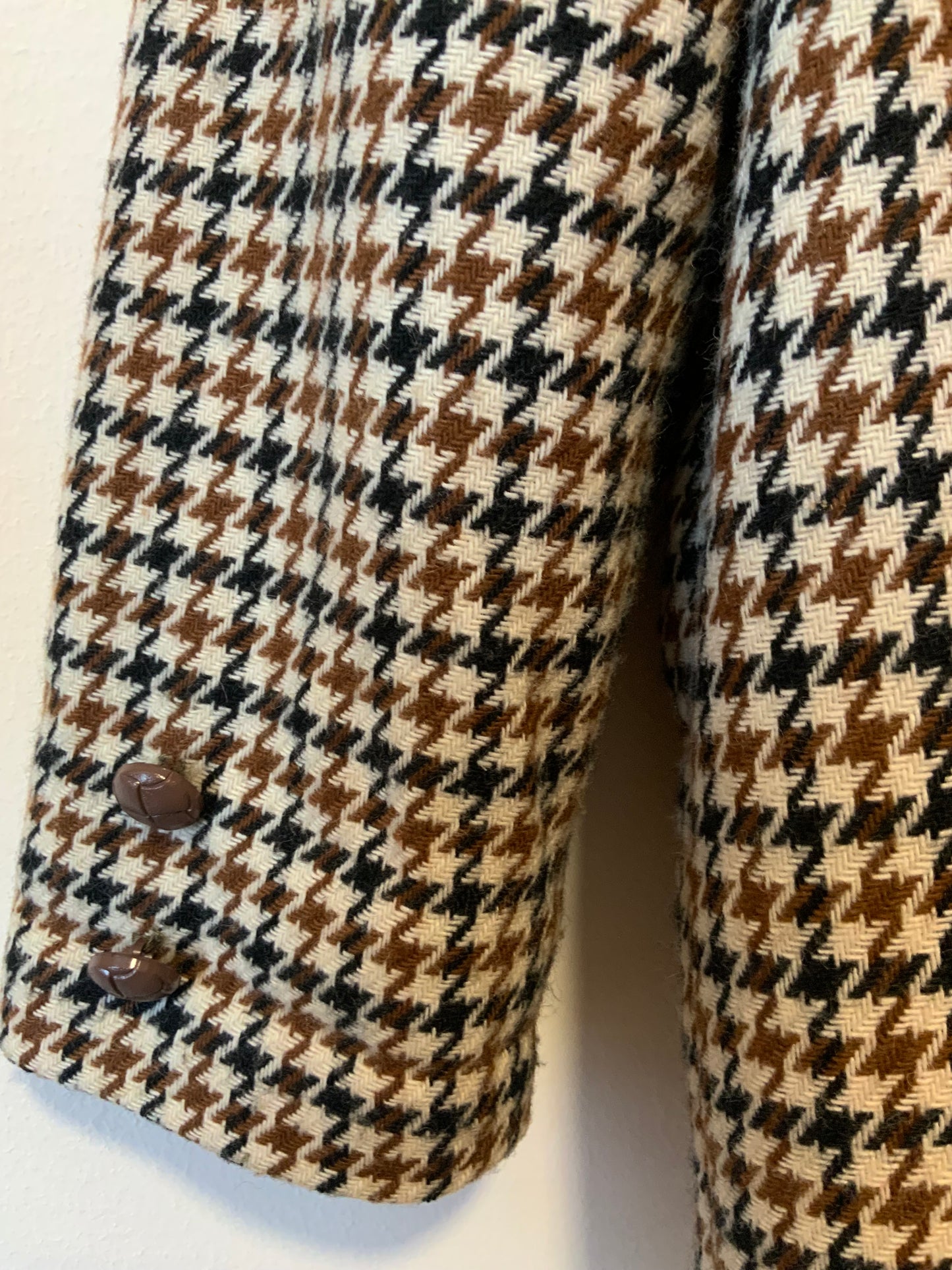 Veste Vintage Laine à carreaux pied de poules 1990 - T44