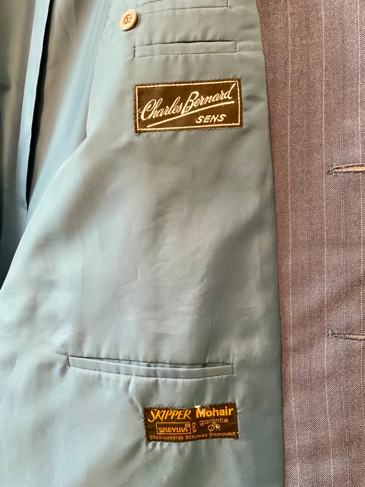 Blazer Veste rayures Vintage France 1970 -T46