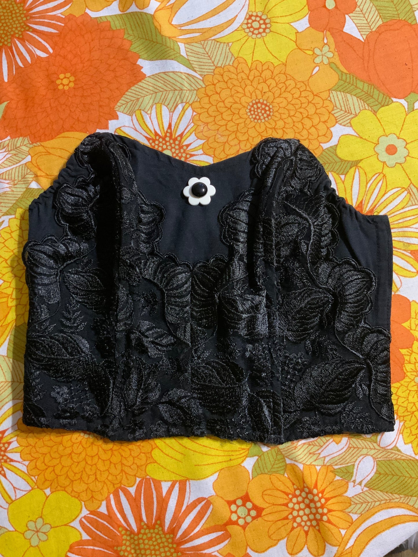 Bustier 1990 Vintage Fleur- T36/38