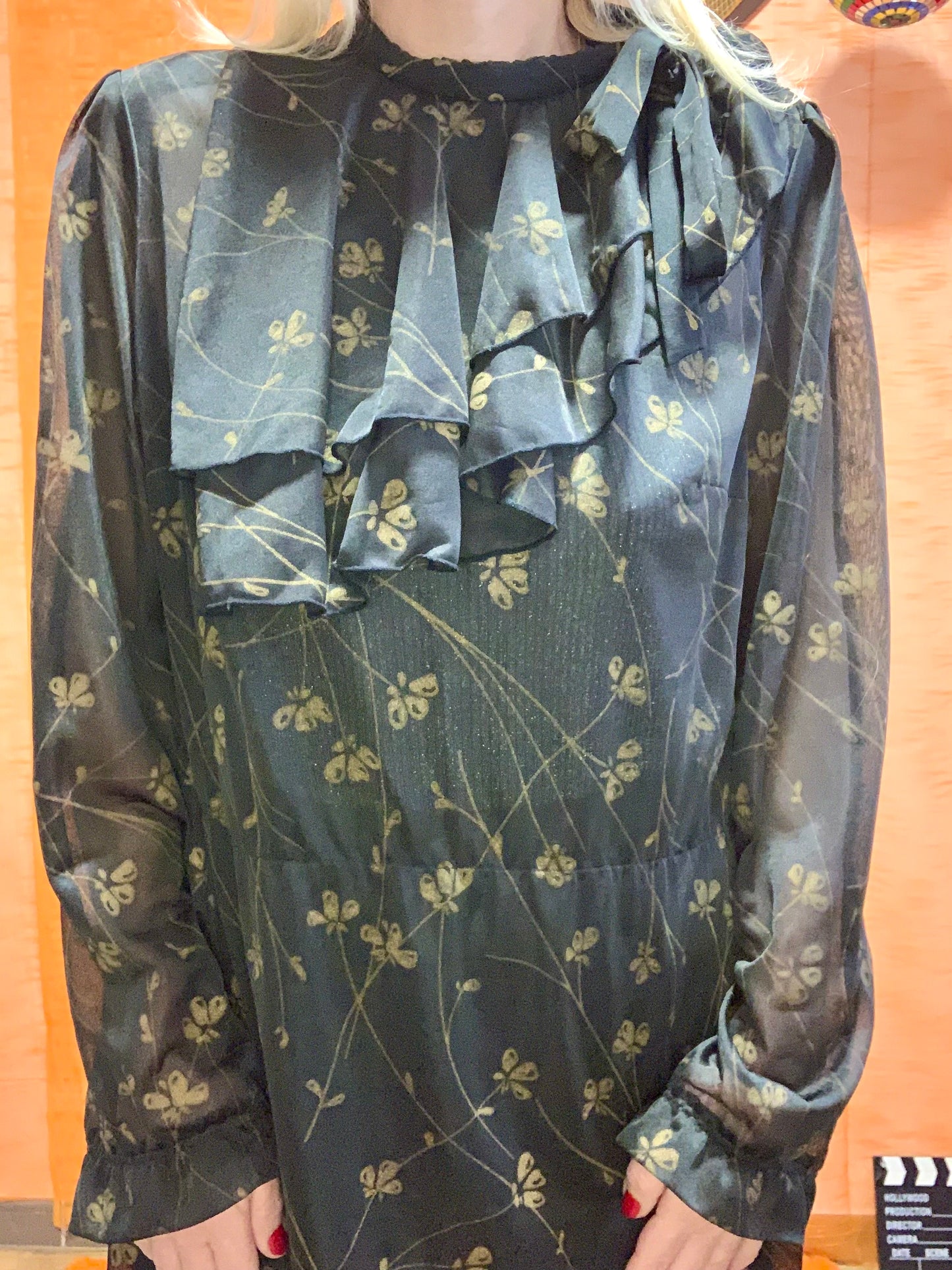 Robe en voile à Fleurs M.Griffon Vintage France- T40