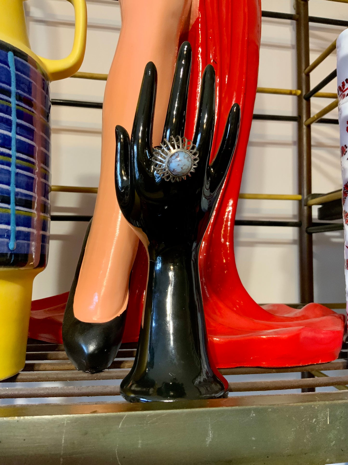 Bague Design Original Vintage 1980 Pierre Naturelle