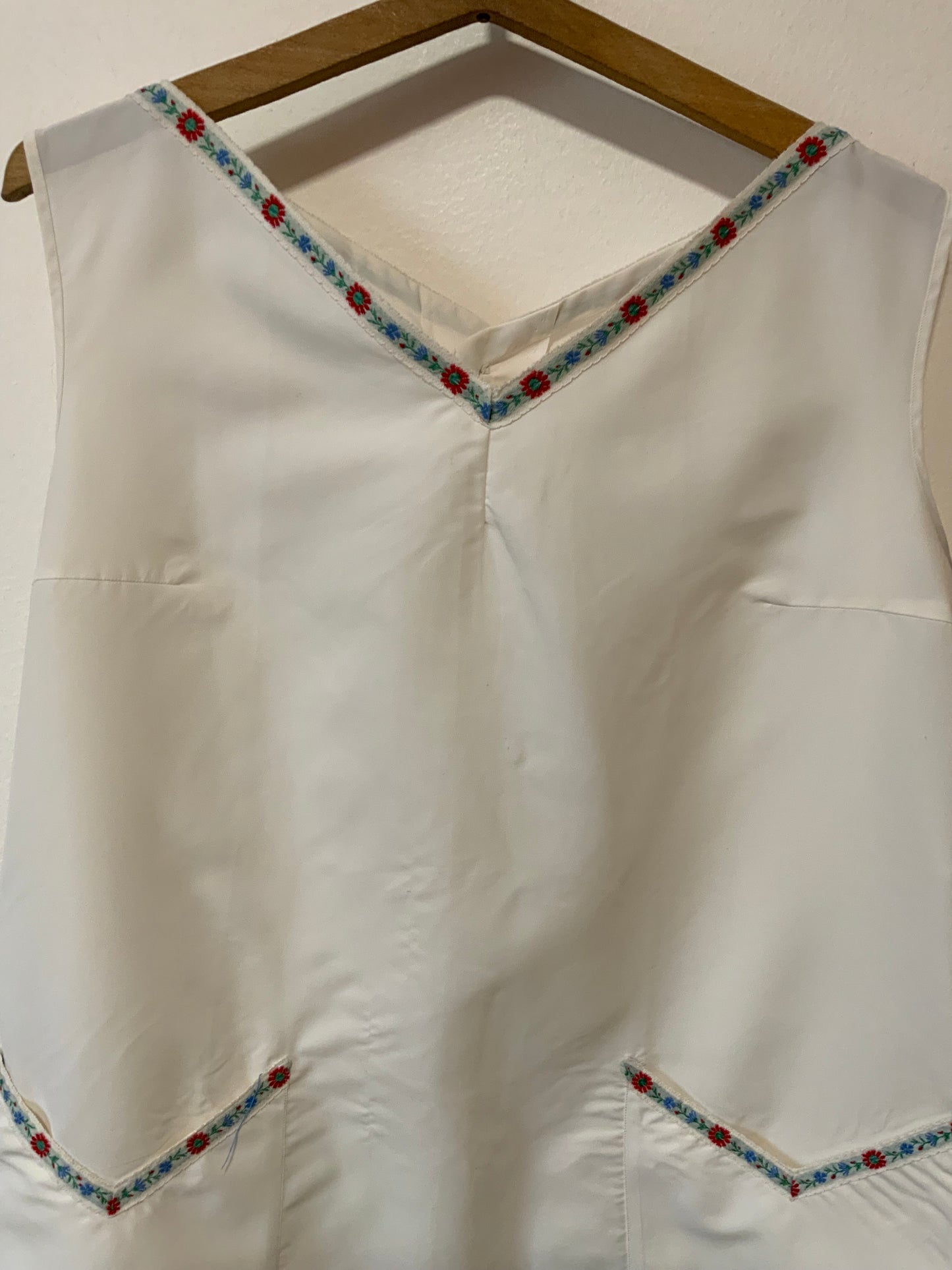 Robe blouse à fleurs Nylon Vintage 1970-T44