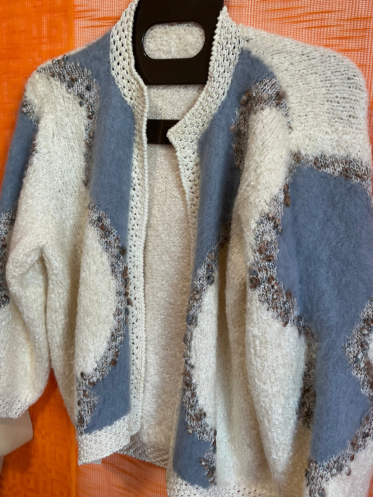 Gilet Cardigan Anny Blatt Angora Fait main - Vintage 1990 TU.