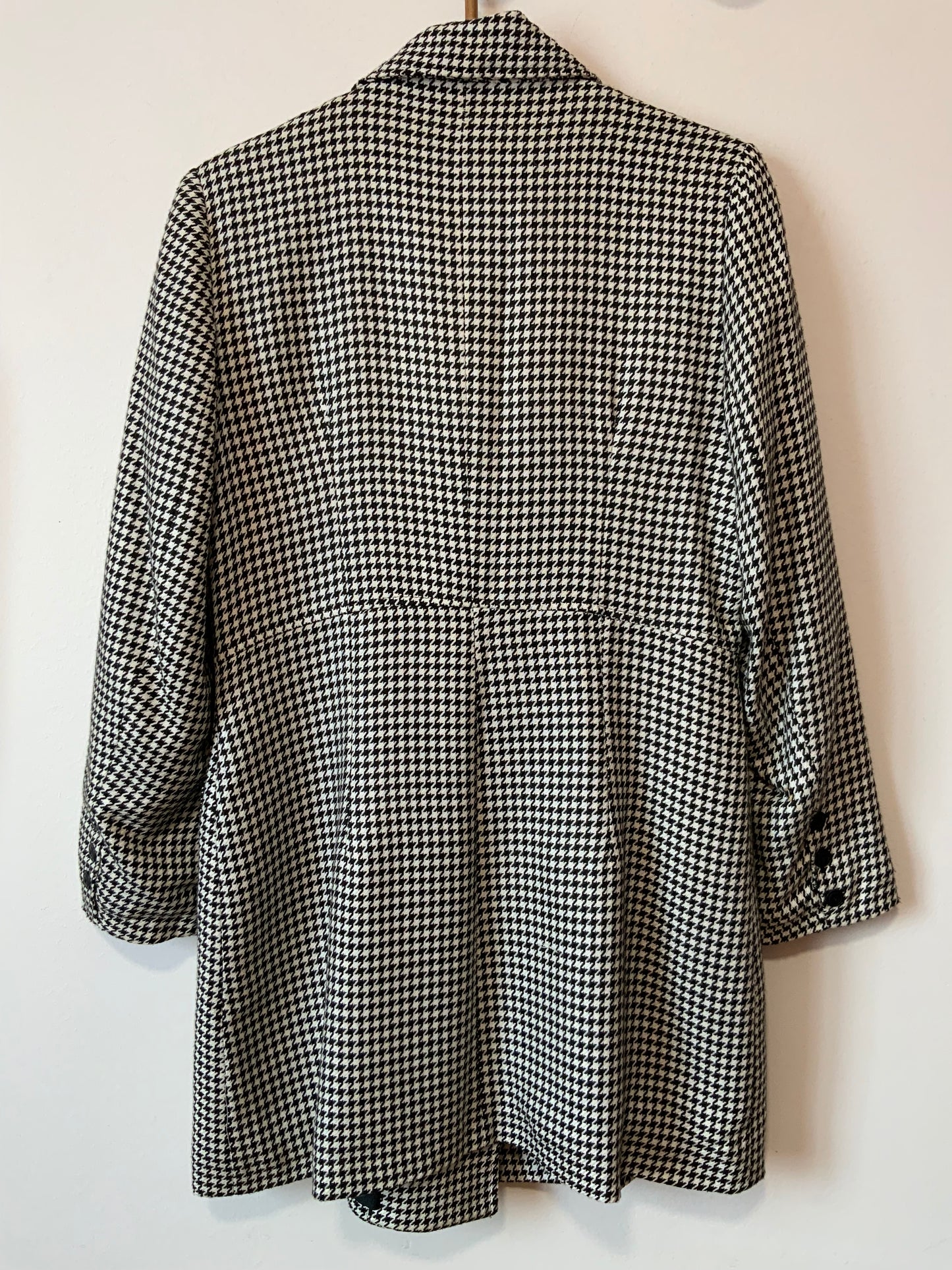 Longue Veste Vintage 1990 carreaux pieds de poule - T42
