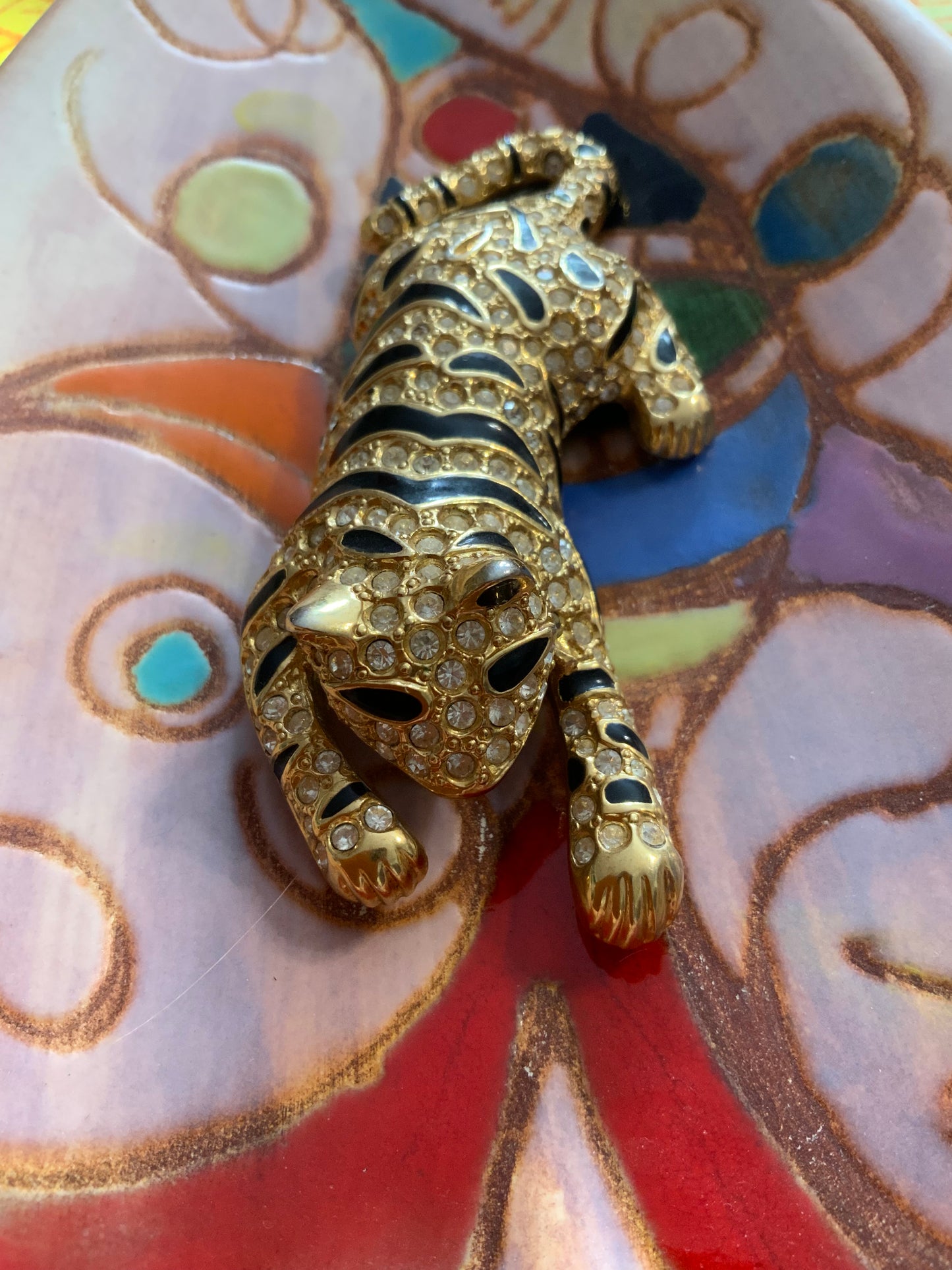 Tres Grande Broche leopard Ancienne Vintage